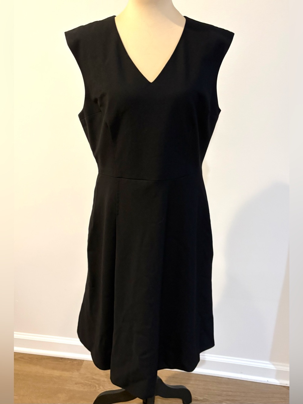 Pendleton 100% Virgin Wool Black Sleeveless Midi Dress Sz 12 Petite Made in USA